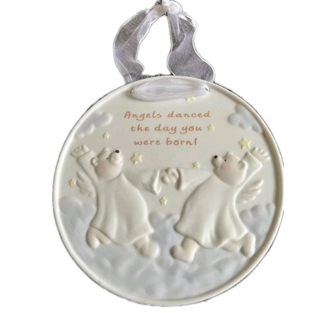 Plaque Wall Decor Angels Bear Danced The Day You Were Born‎ Baby Nursery